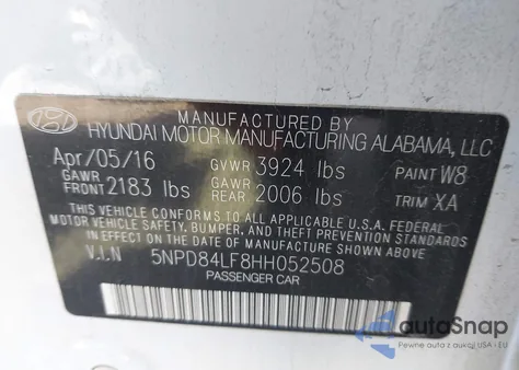 2017 Hyundai Elantra Limited from USA, damaged, VIN 5NPD84LF8HH052508